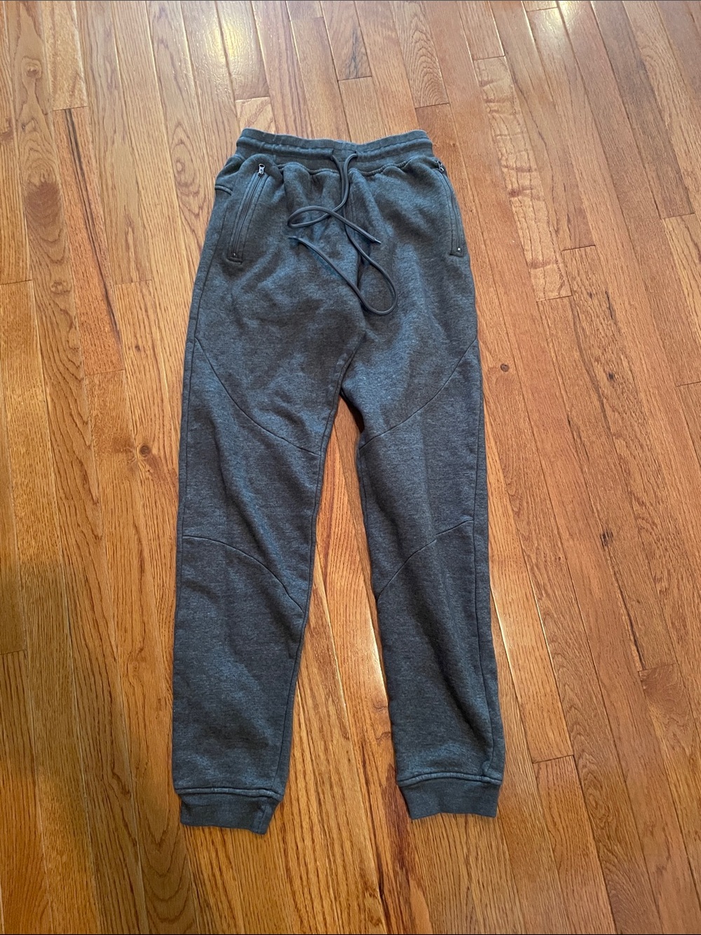 Men's Charcoal Athletic Joggers with Zip Pockets